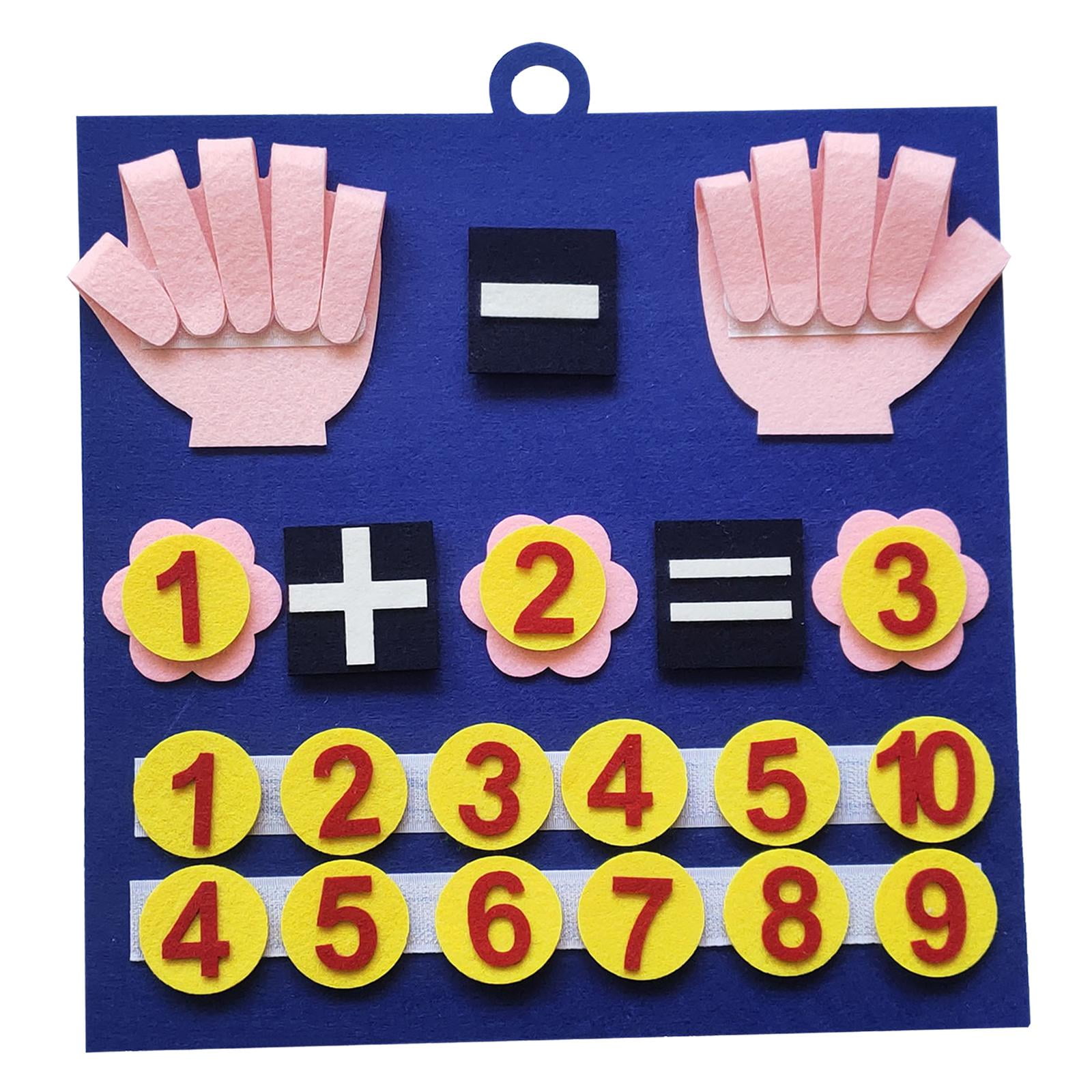 Finger Number Learning Counting Felt Board Early Education Toys Hand Number Math Toy for Toddlers Children Boys Girls Kids Birthday Gifts Blue