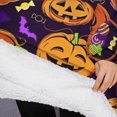 thumbnail image 3 of Oversized Wearable Blanket Hoodie,Halloween Jack O Lanterns with Candy Sherpa Blanket Hoodie with Super Pockets,Super Warm Fuzzy Pullover for Women & Men, 3 of 6