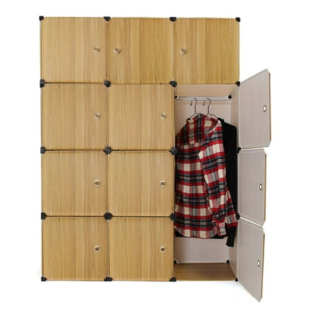 Portable Closet Storage Organizer Cabinet 12 Cube Clothes Toy Shoe Portable Closet Storage Organizer Cabinet 12 Cube Clothes Toy Shoe Rack Shelf Wardrobe Shelves Decor Diy Home Bedroom Office Book Living