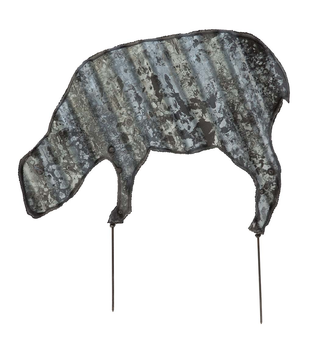 Corrugated Steel Animal Garden Stake, in Sheep