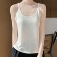 thumbnail image 4 of Tbopshirt Women Cotton Camisoles Tank Tops Sleeveless Crew Neck Solid Color Spaghetti Strap Summer,2XL, 4 of 6
