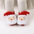 thumbnail image 2 of Christmas Baby Booties, Cozy Fleece Infant Girl Boy Slippers, Soft Baby Shoes with Gripper Soles, Winter Warm Infant Newborn Crib Sock Shoes First Walkers Birthday Shower Gift, 2 of 7