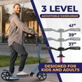 thumbnail image 4 of Outdoor Cruiser Kick Scooter for Ages 6+, for Kids, Teens, and Adults, Max Load 250 LBS, Foldable, 8-inch Big Wheels, Dual Suspension, 3 Adjustable Levels, Child Safety Approved, Black and Aqua, 4 of 6
