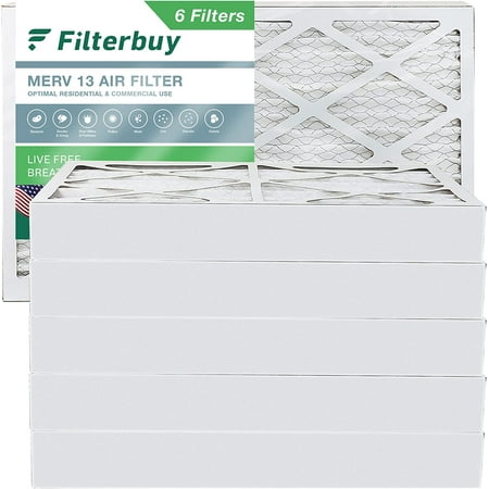 

Filterbuy 16x25x4 MERV 13 Pleated HVAC AC Furnace Air Filters (6-Pack)
