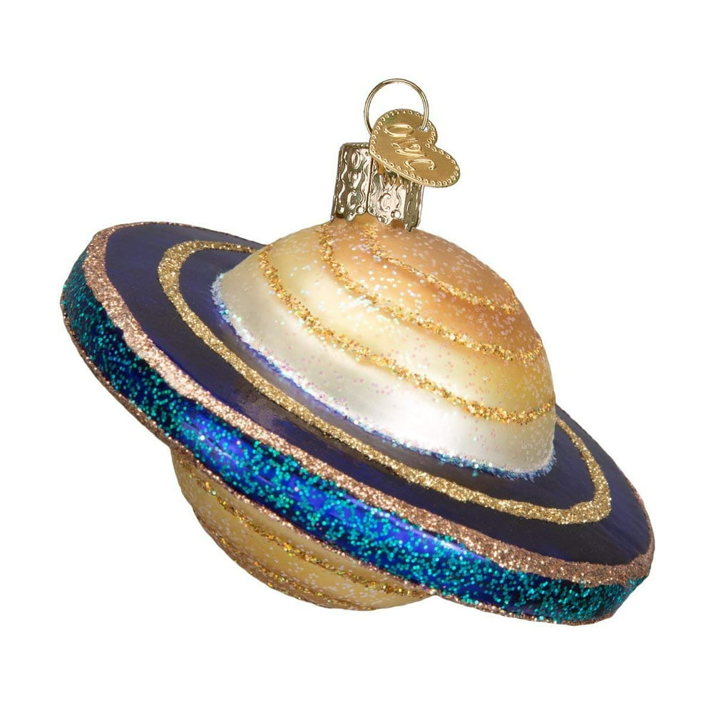 Old World Christmas Saturn Outer Space Glass Ornament 22032 FREE