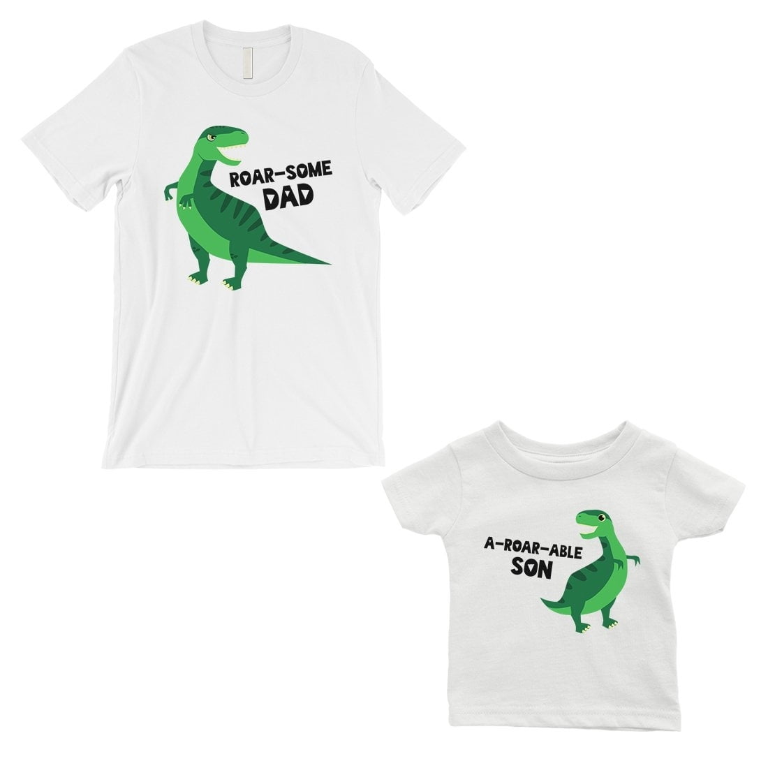 dad and son matching dinosaur shirts