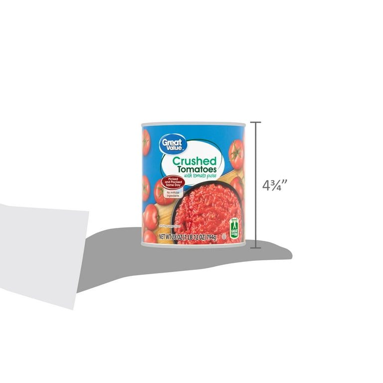 Great Value Crushed Tomatoes with Tomato Puree 28 oz Ripe Fresh