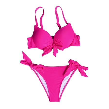 Durtebeua Bikini Set for WomenTwist Front Two Piece Swimsuit Top with Side Tie Bathing Suit Bottom String Cheeky Bikini Sets Gift for her