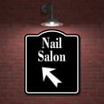 thumbnail image 2 of Nail Salon 45 Degree Up Left Arrow BLACK Aluminum Composite Sign, 20"x24", 2 of 9