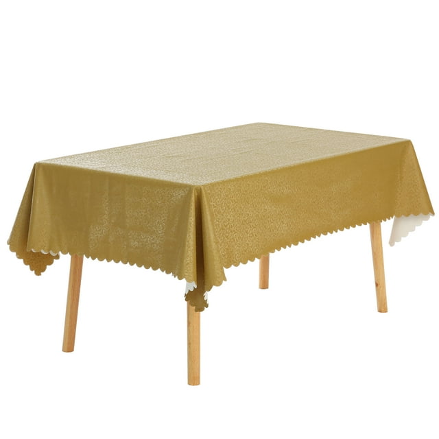 REGALWOVEN 1 Paquet Nappe Rectangulaire, Nappe en PVC, Convient pour Table de Salle à Manger Or 140x180 cm