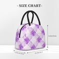 thumbnail image 5 of YFYANG Portable Waterproof Insulated Lunch Bag, Purple Watercolor Plaid Texture Reusable Cooler Bag / Picnic Bag for Adults Teens, 5 of 9