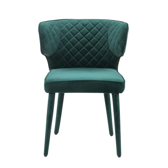 Home Fare Quilted Shelter Back Dining Chair in Emerald Green