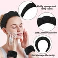 thumbnail image 3 of TISMOD Spa Headband and Wristband Set for Skincare Washing Face Terry Cloth Wrist Towels Head Band for Skin Care Bubble Soft Hairband for Women Girls Makeup Shower(Black set), 3 of 7