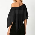 thumbnail image 4 of AWZXDE Lightweight Chiffon Summer Beach Wrap Soft Flowy Shawl Breathable Sun Scarf Versatile Evening Stole Dressy Cover Up Shawl for Women Black,S, 4 of 5