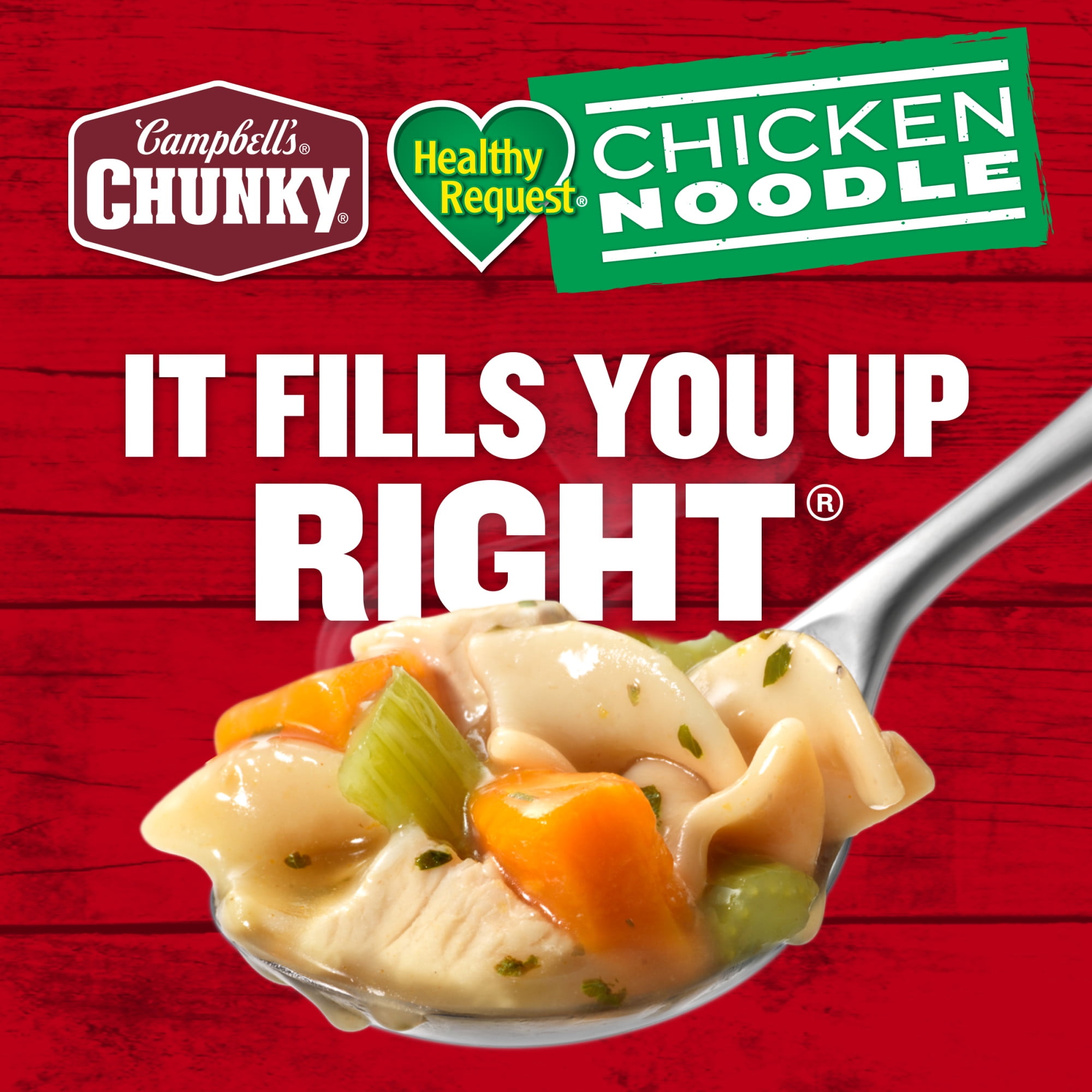 (4 pack) Campbell's Chunky Healthy Request Chicken Noodle Soup, 18.6 oz Can