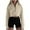 02 Khaki, variant on zfwon Crop Half Zip Up Hoodies for Women Lightweight Hooded Long Sleeve Sweatshirts with Thumb Holes Loose Comfy Pullover Tops Solid Color Sportswear Streetwear Trendy Y2K Tops