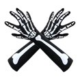 thumbnail image 1 of Accesorios de disfraz de Halloween de miedo: GUANTES DE esqueleto blanco y máscara facial de calavera para juegos de rol para adultos, 1 of 1