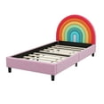 thumbnail image 6 of Llinc Store Rainbow Design Upholstered Twin Platform Bed Cute Style Princess Bed for Boys & Girls, Teens, 6 of 8
