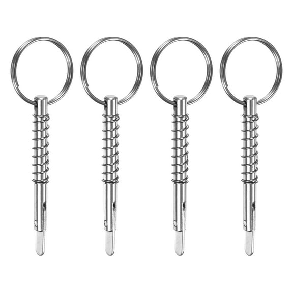 Uxcell 4-Pack Quick Release Pins, 316 Stainless Steel 5mm Dia., 41mm Usage Length Bimini Top Pin with Drop Cam & Spring for Deck Boat/Canopy, Marine Hardware