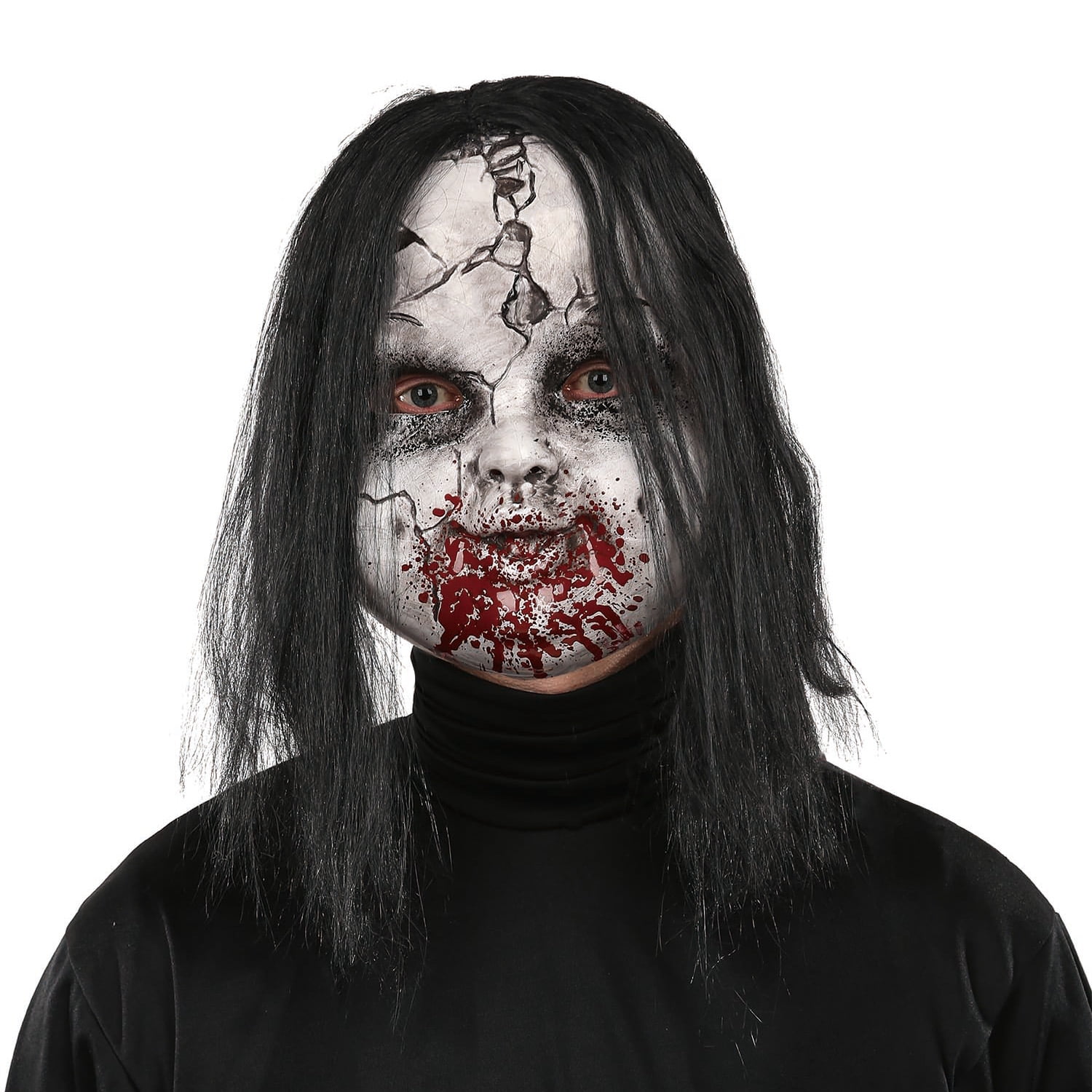 Way to Celebrate Adult One Size Halloween Mask Multicolored Terror Tot Creepy  Doll Mask with Hair Plastic Costume Halloween Mask Accessory - Walmart.com