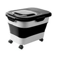 thumbnail image 2 of Dog Food Storage Container Collapsible Dog Food Container Kitchen Grains Container Airtight Tank Organizer 10kg Rice Box for Nuts, Pet Food Black, 2 of 10