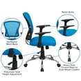 thumbnail image 5 of Flash Furniture Mid-Back Blue Mesh Swivel Task Office Chair with Chrome Base and Arms, 5 of 12