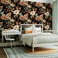 thumbnail image 2 of Peel and Stick Wallpaper Contact Paper Vintage Dark Black Floral Modern Botanical Flower Farmhouse Flowers Self Adhesive and Removable 23.6in x 118in, 2 of 8