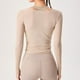 thumbnail image 3 of Top de manga larga con lazo para mujer: escote en V profundo, corte ajustado, blusa para danza y yoga, lazos ajustables, tallas S-XL, 3 of 8