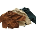 thumbnail image 3 of 1-6Y Toddler Boys Girls Clothes Button Down Shirt Long Sleeve Kids Fall Corduroy Outfits, 3 of 7