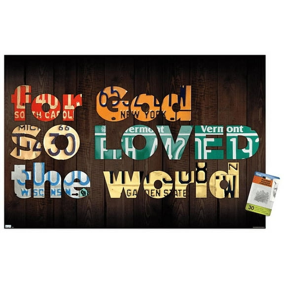 DaVid Bowman - John 3:16 Wall Poster with Push Pins, 22.375" x 34"