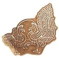 thumbnail image 1 of IBA Indianbeautifulart Textile Printing Block Peacock Hand Carved Wooden Stamp Wood Block Printing Textile Stamps For Fabric/ Pottery Blocks-5 Inch, 1 of 7