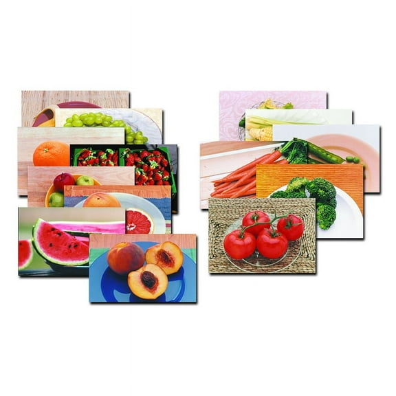 Stages Learning Materials Fruits & Vegetables Real Life Learning Poster Set, Set of 14