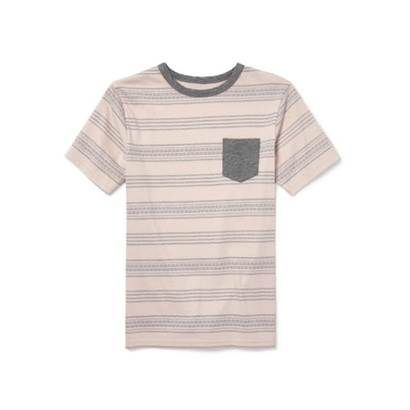 The Children's Place Short Sleeve Striped Pocket T-Shirt (Big (Best Place To Get A Po Boy In New Orleans)