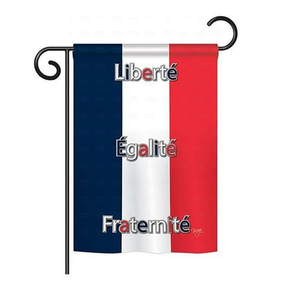 Breeze Decor BD-CY-GS-108089-IP-BO-D-US13-BD 13 x 18.5 in. France Flags of the World Nationality Impressions Decorative Vertical Double Sided Garden Flag Set with Banner Pole