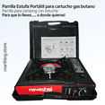 thumbnail image 3 of Parrilla Estufa Portátil Nevashel PC1 Para Cartucho De Gas Butano Para Acampar Camping Con Estuche Portafolio Cencendido Electronico Y Control De Flama, 3 of 6