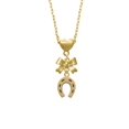 thumbnail image 2 of Delight Jewelry Goldtone Horseshoe Gold tone Heart Necklace, 2 of 4