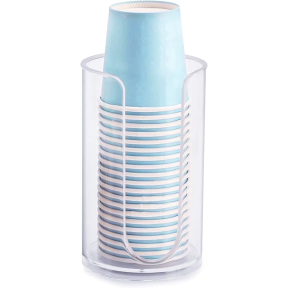 Bathroom Cup Dispenser, 3oz-5oz Small Disposable Paper Cups Holder for Bathroom Vanity Countertop's Rinsing/Mouthwash Cups, Clear