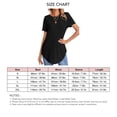 thumbnail image 4 of Camiseta de verano elegante informal de color liso con botones en la espalda y manga corta con dobladillo curvado para mujer, 4 of 6