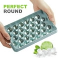 Round Ice Cube Trays with Lid & Bin 64 Small Sphere Ice Ball Maker