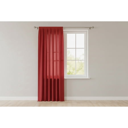 Solid Poplin Window Curtain or Photography Backdrop 58 Wide - Red