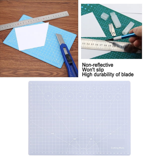Tapis de Découpe Translucide Planche d'Artisanat Antidérapante Auto-Récupération, Sans Réflexion, Protège Bureau avec Tapis de Découpe pour Maison Bureau