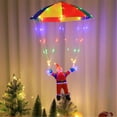 thumbnail image 6 of BinKFF 2025 Christmas Parachute Santa Decorative Lights | Christmas Garden Hanging Parachuting Santa Light String | Warm Light/Colorful Leather String Lights Holiday Outdoor Christmas, 6 of 7