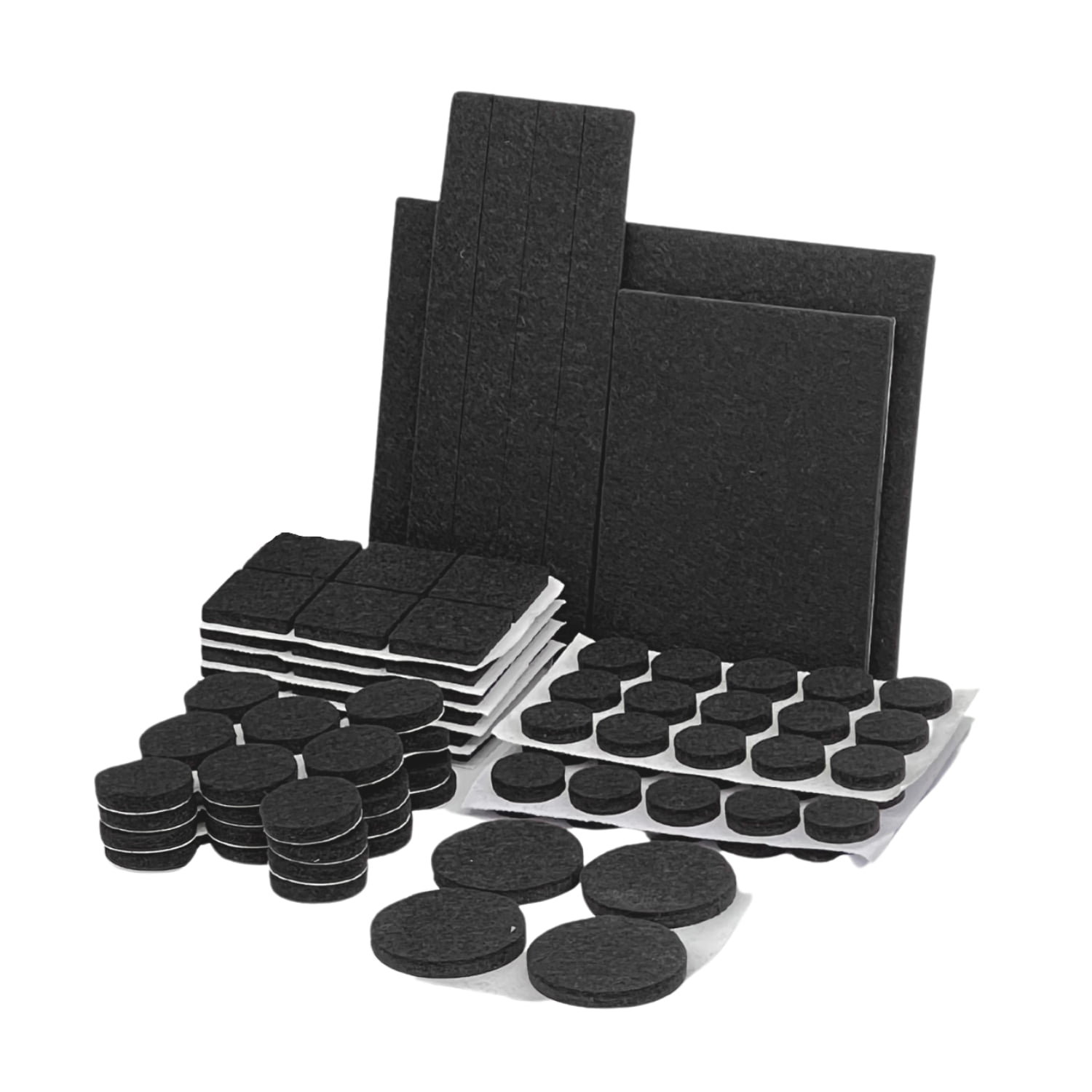 Premium Furniture Grippers, 133 Piece Multipack, Various Shapes & Sizes,  Black Foam, by MinnARK