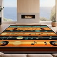 thumbnail image 2 of Design&I 2'x3' Washable Throw Rug Music Cd Vinyl Record Retro Disc Stripes Bold Soundwave Border for Hallway, Laundry Room, Low Profile Daily Traffic Ready Accent, 2 of 7