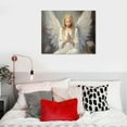 thumbnail image 4 of Nawypu  Angel Girl Wall Art White Angel and Wings Canvas Prints Angels Praying Picture Abstract White Painting Home Decor Frame, 4 of 4