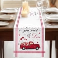 thumbnail image 3 of Table Runners 72 Inches Long Dress Scarves, Valentine's Day Farmhouse Kitchen Table Runner, Coffee Tablerunners, Love Heart Roses Romantic Modern Art 16x72 Inch, 3 of 9