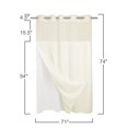 thumbnail image 2 of No Hooks Required Waffle Weave Shower Curtain with Snap in Liner - 71W x 74H,Hotel Grade,Cream, 2 of 5