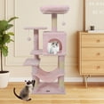 thumbnail image 2 of Costway 44" Tall Multi-level Cat Tree with Cushion Top Perch, 2-Entrance Large Cat Condo Pink, 2 of 10