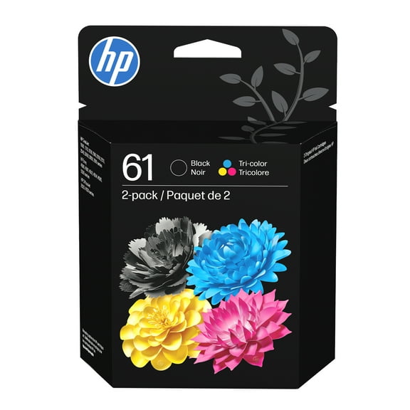 HP 61 Black/Tri-color Original Ink Cartridge 2-pack