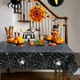 thumbnail image 2 of YAMB Spider Web Tablecloth for Halloween Party Decorations, Plastic Halloween Table Covers 54''x110'' Black, Spill-Proof Spider Web Table Cloth for Halloween Decor, 2 of 9